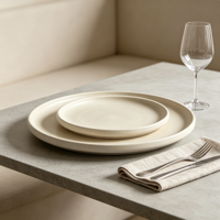 EKA Offre Spéciale Vaisselle en Céramique Ronde Pas Chère pour Restaurant – Assiettes en Grès et Ensembles de Vaisselle Complètes