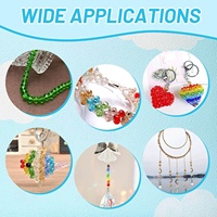 Kit de 15 grilles de perles en verre à facettes, perles intercalaires en vrac DIY avec cordon élastique, coffret pour la fabrication de bracelets et de bijoux