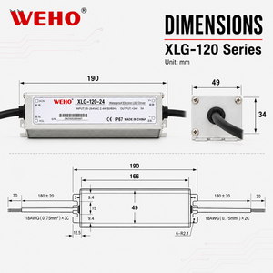 Éclairage de Parking Souterrain Série XLG-120 120W, Alimentation AC-DC, Driver Étanche IP67 12V 24V 36V 48V pour Garages - Product Image 6