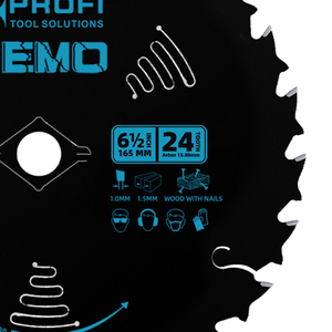 6-1/2 inch 165mm TCT Circular Saw Blade 24T for <b>Framing</b> and Demolition Wood Cutting with Nails Professional Grade - Product Image 3