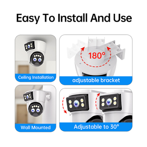 Caméra IP de surveillance intérieure NyteElf 6MP à 3 objectifs et 2 écrans, vision nocturne couleur, WIFI, O-KAM Pro, suivi automatique, détection de mouvement, caméra PTZ - Product Image 5