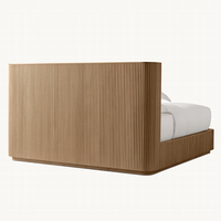 Lit en tissu personnalisé Byron, style vintage en velours, meubles de chambre à coucher en bois massif, style rustique européen, lits king size et queen size