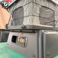 Huntoo Fabricant sur mesure de camping-cars pour camion, toit souple escamotable, 4x4 hors réseau, pour l'aventure Trucklife