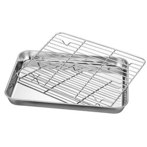 Multifunktionales Umweltfreundliches BPA-Freies Lebensmittelechtes 2-Teiliges Rechteckiges Edelstahl-Serviertablett Kühlgestell für Restaurants - Product Image 6