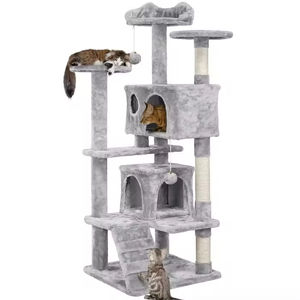 Fábrica direta gato torre tamanho grande gato árvore madeira sisal gato escalada frame moderno luxo <span class=keywords><strong>pet</strong></span> casa - Product Image 1