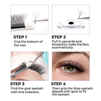 Premade Wispy Fan Lashes Russie Volume Fans Extension de cils 3D/4D/5D Sandwich individuel Faux vison Spike Lash Cluster