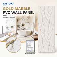 Panel de Pared de PVC Ecológico de Lujo con Acabado Brillante, Impermeable, Moderno y Clásico para Remodelación de Baños, Cocinas y Salas de Estar