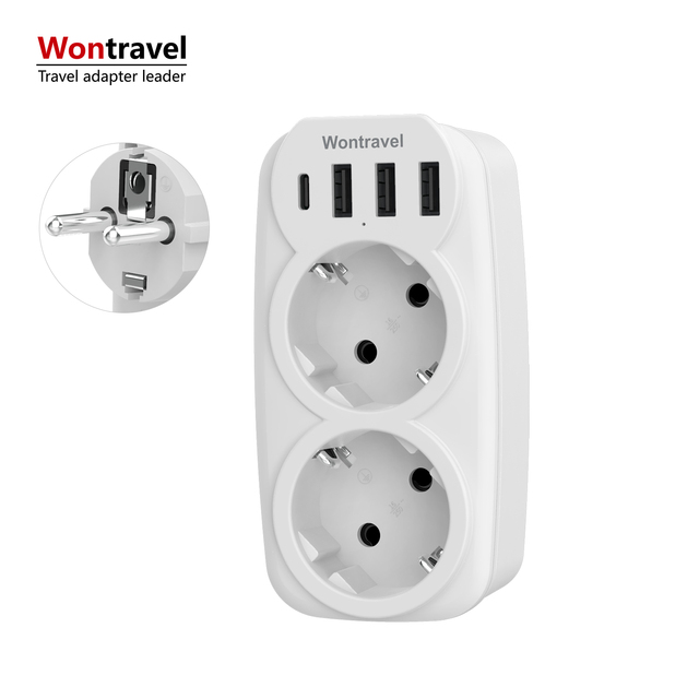 OEM ODM Travel Adaptor USB C Quick Charger Europe Extension Power Plug Universal Wall Outlet Multi Socket