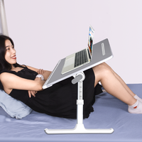 Table de lit pliable multifonctionnelle Aldi, bureau portable pour ordinateur portable avec support, tiroir, ordinateur et livres, angle réglable