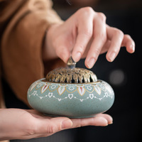 Brûle-encens en céramique coloré exquis Nuage Auspicieux, style vintage, pour usage domestique, bois de santal, écologique, durable