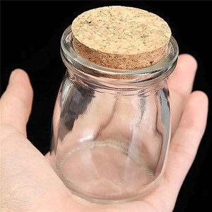 Petits pots en verre transparent en gros |   Contenants de stockage alimentaire pour pouding, gelée, <span class=keywords><strong>miel</strong></span> <span class=keywords><strong>et</strong></span> confiture avec couvercles en plastique <span class=keywords><strong>et</strong></span> en liège - Product Image 5