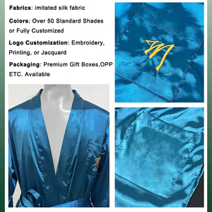 Vêtements <span class=keywords><strong>de</strong></span> nuit légers en satin style kimono pour hommes, peignoir confortable et décontracté à la mode, pour couples - Product Image 2