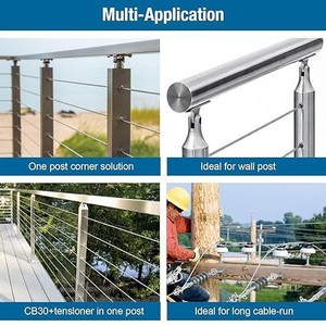 Terminal de Anclaje para Barandilla de Cable de Acero Inoxidable YD de 18 Pulgadas para Plataformas de Escaleras, Diseño Minimalista - Product Image 4