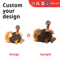 Peluche personnalisée en forme de dinde, inspirée d'un dessin, poupée oiseau en peluche douce, conception de mascotte personnalisée pour cadeaux de Thanksgiving