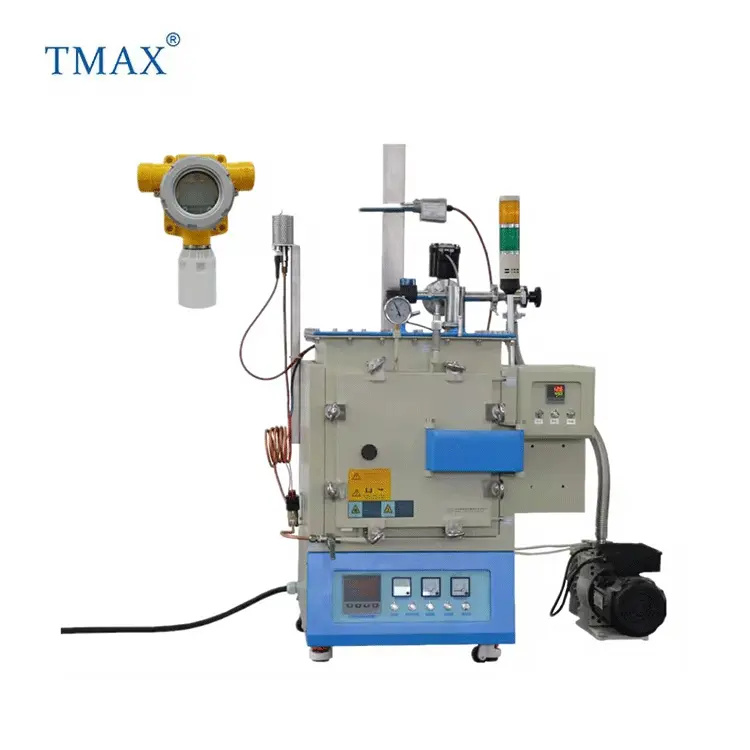 TMAX Lab yüksek sıcaklık 1200C-1800C hidrojen H2 atmosfer sinterleme kutusu Muffle Inert gazlı fırın opsiyonel boyutları ile