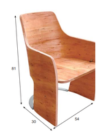 Chaise de salle à manger moderne pour salon et hôtel, en contreplaqué d'eucalyptus, feuille stratifiée haute pression, acier inoxydable, matériau bois