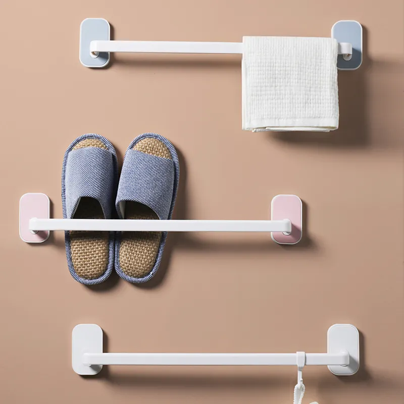 High Quality Household Shoes Storage Wall Hanger Bathroom Organizer Plastic Hand Towel Rail Holder Slipper Rack With Hook