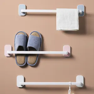 高品质家居鞋储物壁挂浴室收纳器塑料手巾架带挂钩的拖鞋架
