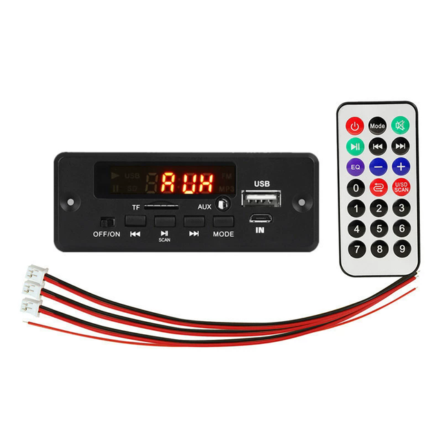 2*25W Amplifier Blue Tooth 5.0 MP3 Player Decoder Board 12V Car FM Radio Module Support TF USB AUX Handsfree Call Record JX806BT