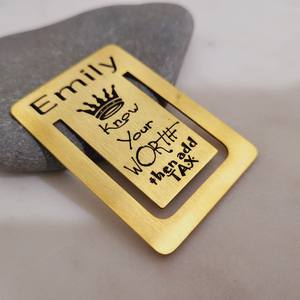 定制标志雕刻空白书签金属时尚可爱透明促销升华金属书签 - Product Image 5