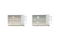Conector Hembra USB2.0-AM de YZTECH, SMT, Blanco, Latón, PCB, 4P, 12V, 1A