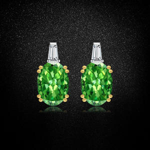 <span class=keywords><strong>Orecchini</strong></span> Ovali con Taglio a Fiore di Ghiaccio Incastonati con Zirconi Rosa ad Alto Contenuto di Carbonio Gioielli di Moda Aperti e Delicati Spedizione Singola - Product Image 6