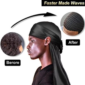 Personnalisé Durag Durags Soie Hommes Satin Queue Couvre-chef Soyeux Femmes Foulard Cap Élastique Wrap Caps Cheveux Do Chiffons Coiffe Dormir - Product Image 6