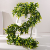 Guirlande de plantes artificielles en rotin d'eucalyptus de haute qualité, 6 pieds de long, toucher réaliste, pour la maison, les mariages, les arches de table
