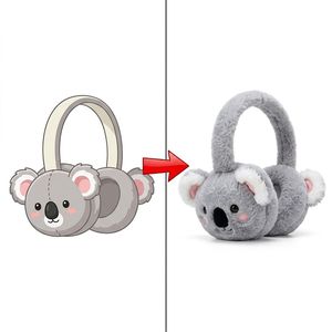 Orejeras de peluche con forma de <span class=keywords><strong>koala</strong></span> australiano, diadema suave y peluda con detalle de mejillas enrojecidas, peluche personalizado OEM con diseño de personaje de vida silvestre - Product Image 1