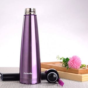 Colorful Tapered Stainless Steel Insulated Water <b>Bottle</b> with Lanyard, Leakproof <b>Flask</b> for Gym - Product Image 4