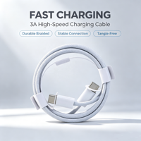Câble USB-C vers C de 1 m 60W pour charge rapide et transfert de données, haute qualité pour téléphones mobiles iPhone 15, 16, 17