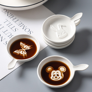 Plato de salsa de cerámica de dibujos animados creativos de 3 "al por mayor con mango Plato de <span class=keywords><strong>sushi</strong></span> encantador para viajes para hoteles - Product Image 4