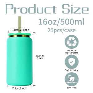 Nuevo Vaso Térmico de Acero Inoxidable de Doble Pared con Aislamiento al Vacío de 16oz, Recubrimiento en Polvo, Logotipo Personalizado para Té Boba, Café - Product Image 5