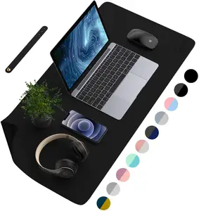 משרד בית החלקה Pad מותאם אישית לוגו מודפס משחקי מקלדת כרית חומר PVC עור מפוצל מגן שולחן מחצלת משטח עכבר שחור