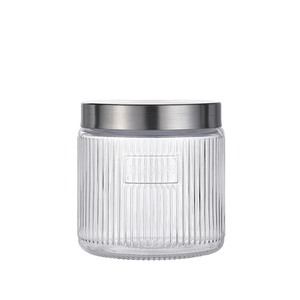 Custom Logo 880Ml Verticale Graan Glazen Opslagpot Klassieke Stijl Snack Specerijen Container Cover Duurzame Feestkeuken - Product Image 2