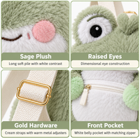 Sacs à dos en peluche personnalisés en forme de grenouille, conformes aux normes CPC et CE, produits en peluche personnalisés, sacs à dos de dessin animé pour enfants