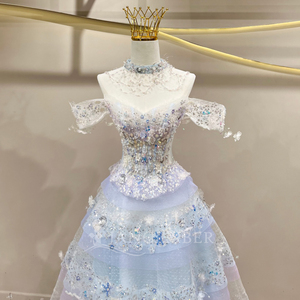 Robe de soirée Jancember JFH115, charmante, brillante, style Sweet 16, lourdement perlée, superposée, couleur pastel. - Product Image 3