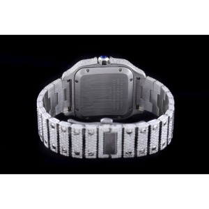 Montre automatique mécanique de luxe pour homme Miyota, en acier inoxydable, avec logo personnalisé, sertie de diamants Moissanite VVS, 35 mm, pour le dropshipping - Product Image 2