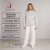 Sweat-shirt à capuche imprimé léopard pour femme Joydressing, manches longues, pull décontracté, haut pour la vente en gros aux boutiques