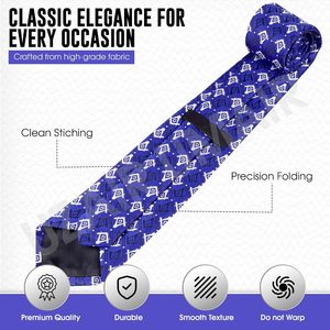 Cravate élégante pour homme, inspirée des francs-maçons, avec symbole de boussole carrée, idéale pour les mariages et les occasions formelles. - Product Image 3