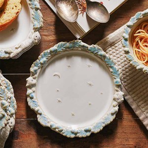 Assiette de <span class=keywords><strong>cuisine</strong></span> occidentale <span class=keywords><strong>française</strong></span> salade de pâtes <span class=keywords><strong>plat</strong></span> de dessert de fruits assiette à salade en céramique petit déjeuner assiette à steak <span class=keywords><strong>plat</strong></span> de restaurant - Product Image 5