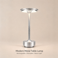 Lampe de bureau LED moderne et simple à luminosité réglable avec chargement USB Type-C, contrôle tactile et corps métallique pour la maison et la chambre