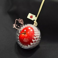 Ornement Pomme de Paix du Réveillon de Noël LC, Mini Boule de Verre Suspendue pour Voiture ou Sac, Cadeau de Noël Porte-Bonheur, Décoration de Fêtes
