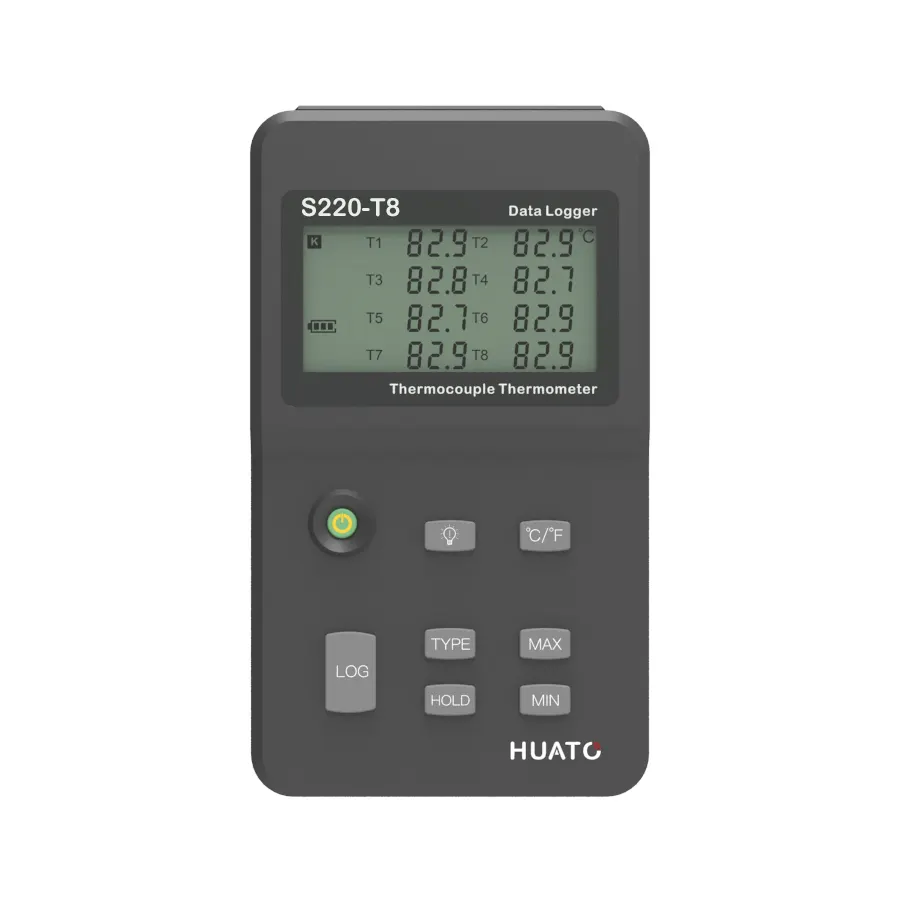 Multicanal Numérique Portatif Thermocouple Température Enregistreur De Données S220-T8