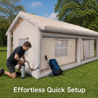 Tente de camping familiale gonflable grand espace 4 saisons imperméable à ouverture rapide