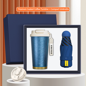 Set de Regalo de Vaso con Recubrimiento de Titanio y Paraguas Plegable, Artículos para Todo Clima para Viajeros y Distribución de Regalos Corporativos por Temporada - Product Image 5