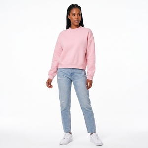 <span class=keywords><strong>Felpa</strong></span> con Collo Alto OEM ODM per <span class=keywords><strong>Donna</strong></span>, Manica Lunga, Vestibilità Ampia, Pullover Casual, Top <span class=keywords><strong>Basic</strong></span> da <span class=keywords><strong>Donna</strong></span>, Felpe Casual Femminili - Product Image 4