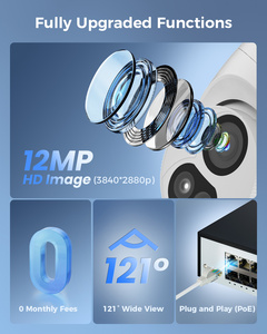 กล้องวงจรปิดแบบโดม PTZ ระบบ Ultra HD 12MP บันทึกภาพ 24/7 ตรวจจับความเคลื่อนไหวของยานพาหนะและมนุษย์ รองรับเสียงสองทาง ใช้พลังงานผ่านอินเทอร์เน็ต (POE) ชุดกล้องวงจรปิดแบบ P - Product Image 4