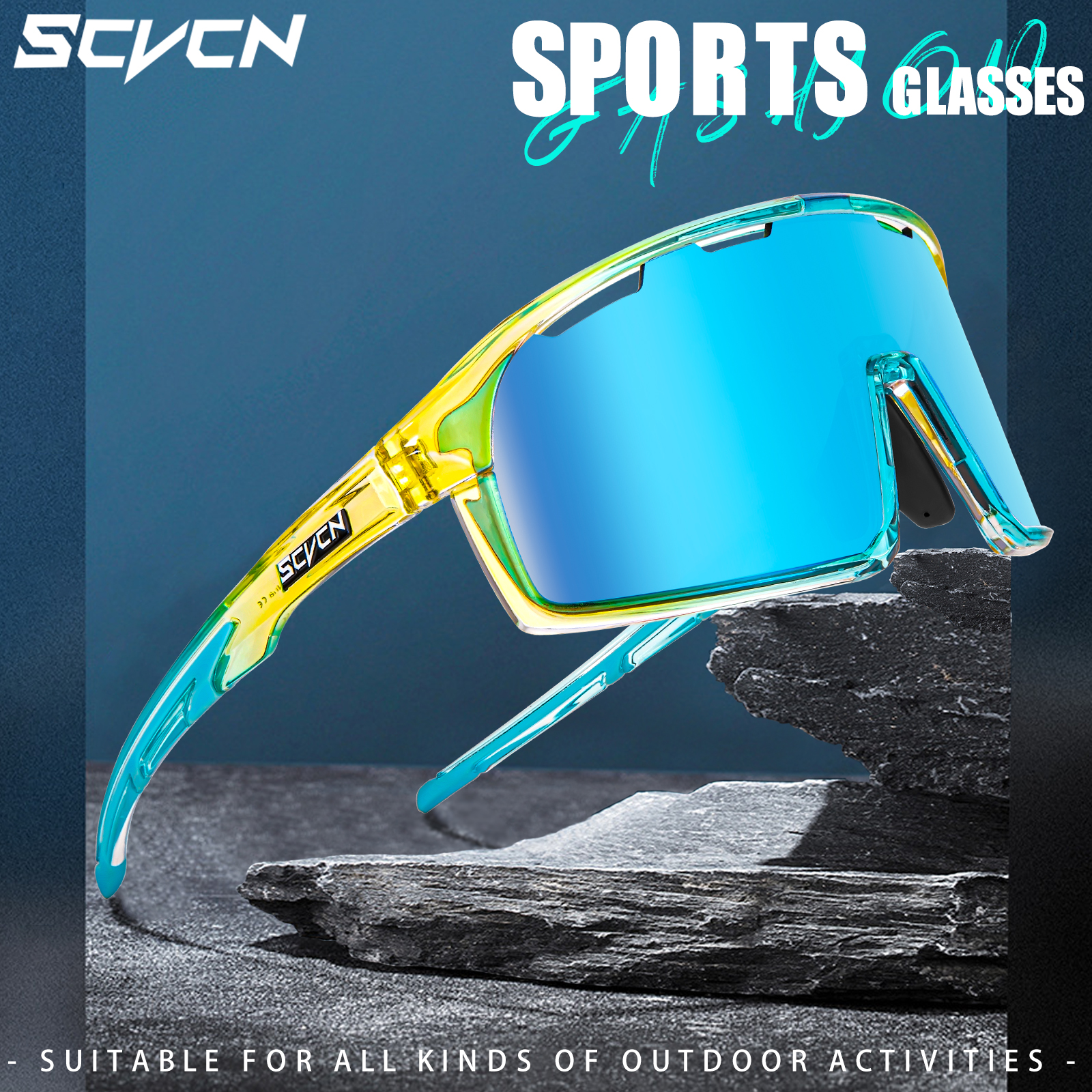 Eaglens.54 Outdoor Sports Photochromic Or Polarized Wrap Around Cycling Sunglasses For Men Women Tr90 Frame Uv Protection Whiteblack Dot