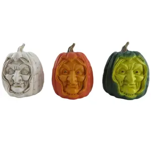 2024 Neuestes Halloween-Gesicht Kürbis gruseliger Harz-Ornament Halloween-Geschenk